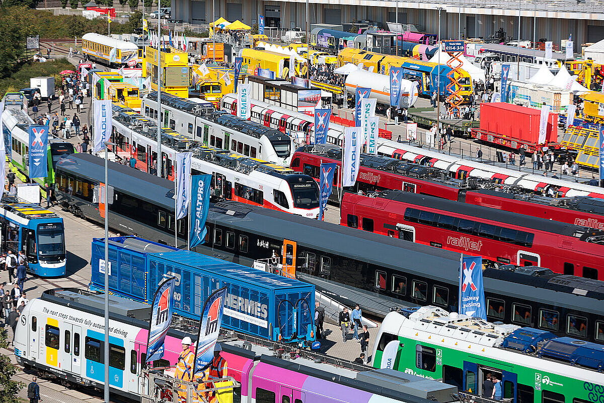InnoTrans 2026 Detalle de la campa de soluciones ferroviarias desplegadas en la feria Messe de Berlín durante InnoTrans 2026