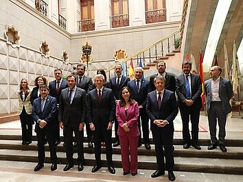 Óscar Puente, presentando en A Coruña los avances del Plan Director del Corredor Atlántico en Galicia