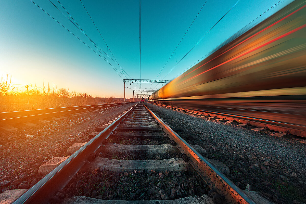 railway on which a freight train moves at high speed railway on which a freight train moves at high speed